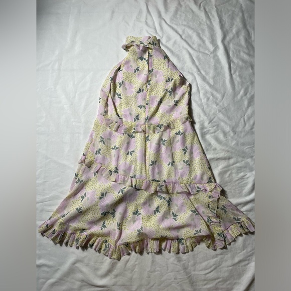 Ted Baker London Suttonn Twist Neck Frill Detail Mini Floral Dress US size 10 - Picture 4 of 9